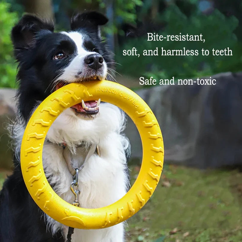 EVA Durable Dog Toys 4 Pack  Flying Disc + Ball + Tug Rope for Puppy&Adult Dogs  Chew-Proof Teeth Cleaning Set