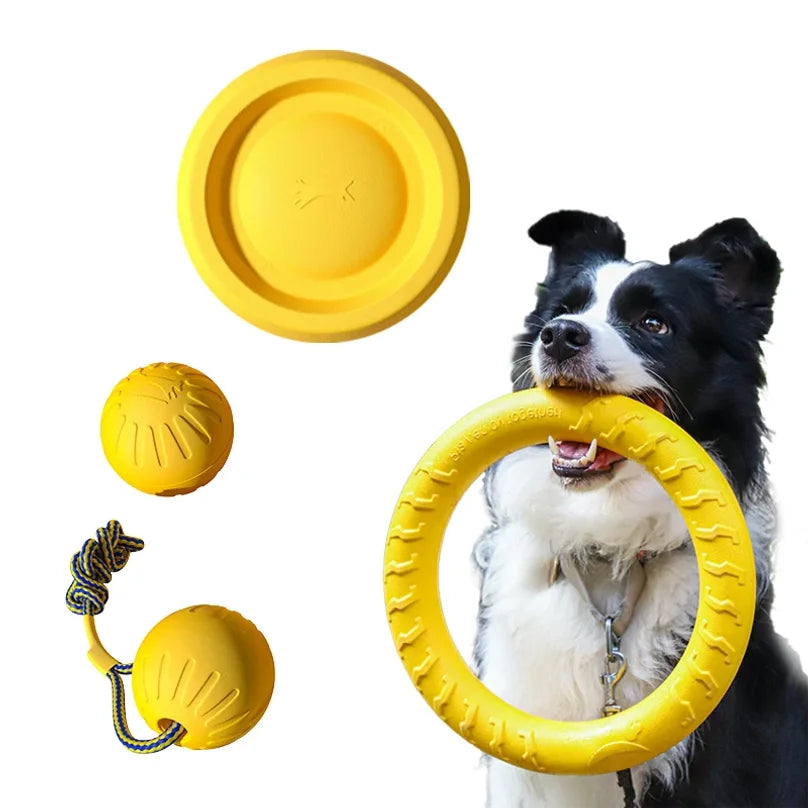 Durable Dog Toy Set  | Pack Ball, Rope & Flying Disc