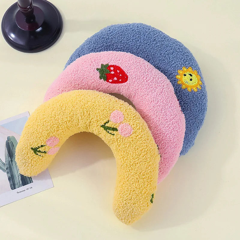 1PC Little Pillow for Cats, Ultra Soft Fluffy Pet Calming Toy Half Donut Cuddler for Joint Relief Sleeping Improve